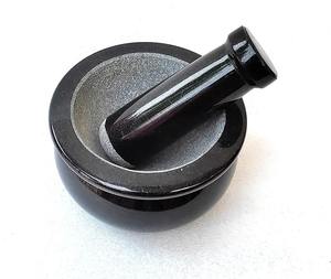 Mortero y pilón de mármol negro clásico, hecho a mano, pulido, herramienta de cocina duradera, ideal para hoteles y cocina profesional. - Product Image 5