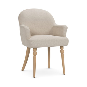 Silla de Comedor Moderna Nórdica Tapizada con Patas y Reposabrazos de Madera Tallada - Product Image 2