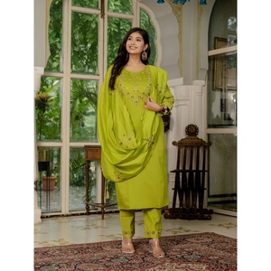 Ensemble élégant Kurti, pantalon et dupatta pour femmes - Product Image 4