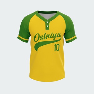 Professional Manufacturers Custom Design Digital Printed Short Sleeve Printed Breathable Quick Dry Two Button <b>Baseball</b> Jerseys - Product Image 4