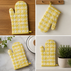 Gants de cuisine en coton avec protection thermique, gants de cuisine durables pour la cuisson, la grillade et la rôtisserie - Product Image 3