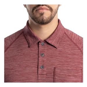 Polo Rojo de Manga Corta para Hombre con Bolsillo, Informal, de Punto, Transpirable, de Color Sólido, Corte Regular - Product Image 2
