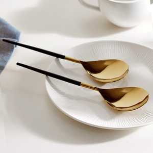 Silver Plated Metal Cutlery <b>Set</b> with New Resin Handle Kitchenware <b>Accessories</b> including Serving Spoon Home & Restaurant Tools - Product Image 1
