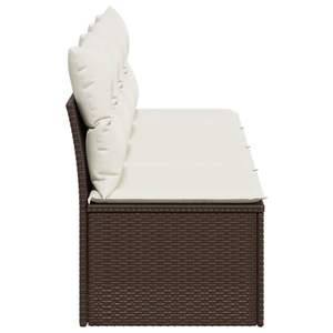 Canapé de jardin en polyrotin blanc crème et marron, meubles en acier thermolaqué - Product Image 5