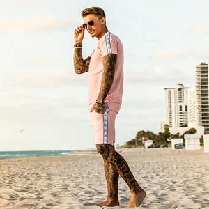 Conjunto de camiseta y pantalones cortos ajustados personalizados, camiseta de nuevo diseño y conjuntos gemelos cortos, 2021, en línea, pakistaní - Product Image 5