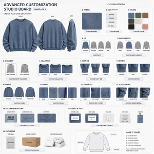 Sweat-shirt brodé ODM pour hommes, col Henley patchwork, en molleton bouclette, coupe épaules tombantes, vêtements d'extérieur de printemps, vente en gros - Product Image 3