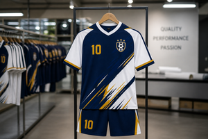 Conjunto de Uniforme de Fútbol Personalizado, Negro, Transpirable, Sublimado, de Poliéster, con Pantalones Cortos, Logotipo OEM, Ropa Deportiva - Product Image 5