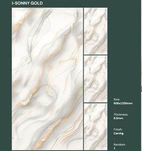 Azulejo de Porcelana Esmaltada de Alto Brillo para Baño y Sala de Estar, con Aspecto de Mármol Blanco, 600x1200mm, Antideslizante, para Pasillos y Hoteles - Product Image 5