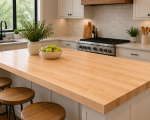 Solid Wood Countertop Rectangular Eased Edge Natural Woodgrain Kitchen Worktop Rustic Style Solid Wood Countertop - Product Image 4