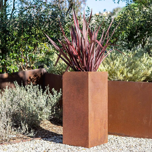 Jardinière d'extérieur en acier Corten, pot de fleurs en acier Corten - Product Image 3