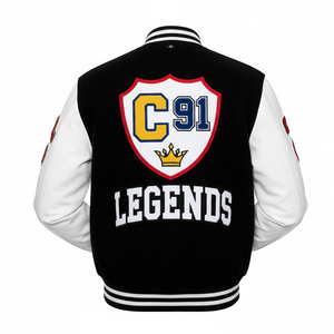 Chaqueta Varsity de Chenilla Bordada Personalizada de la Mejor Calidad para Hombre con Opción de Logotipo Frontal, Diseño Invernal Ecológico - Product Image 5