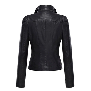 Chaqueta de cuero para mujer con diseño OEM personalizado, MOQ bajo, precio razonable, secado rápido, en venta. - Product Image 2