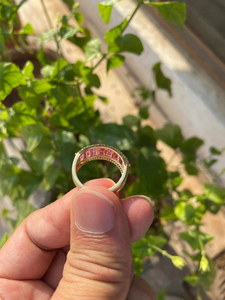 Natural Pink Sapphire Diamond Engagement <b>Ring</b> 925 Sterling <b>Silver</b> 14K Solid Gold <b>Emerald</b> Cut Rhodium Plated Party Bridal <b>Ring</b> - Product Image 3