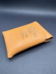 Custom Logo Slim Leather Stitchless <b>Wallet</b> Vegetable Tanned Leather Minimalist Card Holder <b>Small</b> Money Clip LSSW-0009 - Product Image 2