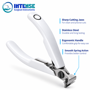 Coupe-ongles professionnel en acier inoxydable, à mâchoires de précision, pour ongles des pieds, blanc, ergonomique, qualité bijouterie - Product Image 4
