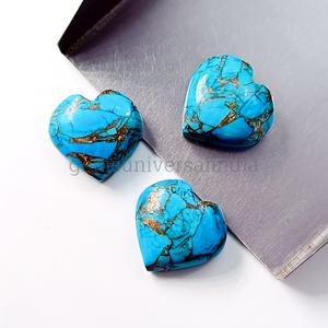 พลอยคาโบชองรูปหัวใจขนาด 15 มม. สีเขียวขุ่นทองแดง ขัดเรียบ แกะสลักด้วยมือ สำหรับทำเครื่องประดับ งานฝีมือ ขายส่งจำนวนมากจากอินเดีย - Product Image 4
