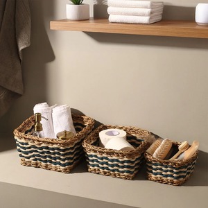 Jute & Seagrass <b>Square</b> Storage <b>Baskets</b> Set of 3 Handmade Storage <b>Basket</b> Wholesale eco-friendly Made in Viet Nam - Product Image 2