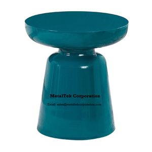 Luxury Modern Glossy Navy Blue Metal <b>Side</b> <b>Table</b> <b>Round</b> Accent End Coffee Stools Alloy Metal Living Room Home Decor Furnitures - Product Image 3