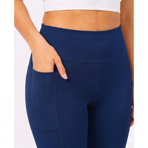 Blue Women XS High Waist Breathable Yoga Pants Solid Workout Knitted Weaving Stretch Fabric <b>Butt</b> <b>Enhancement</b> Support for Girl - Product Image 6