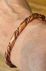 Adjustable Copper Cuff <b>Bracelet</b> With Elegant Vintage Finish For Stylish Everyday Fashion Jewelry Accessories - Product Image 1
