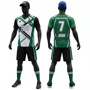 Ensemble d'uniformes de netball personnalisés par sublimation, violet et noir, maillot, short, chaussettes, casquette, polyester respirant, vêtements de sport pour femmes et filles - Product Image 2