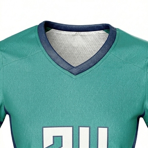 Conjunto de Uniforme de Voleibol para Mujer, Verde 24, Sublimado, Cuello en V, Manga Corta, Absorbe la Humedad, Estilo Ajustado, para Todas las Temporadas - Product Image 6