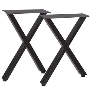 Pieds de table en acier noir robuste cadre de meuble en fonte pour atelier extérieur banc de bureau café et salle à manger usage industriel - Product Image 3