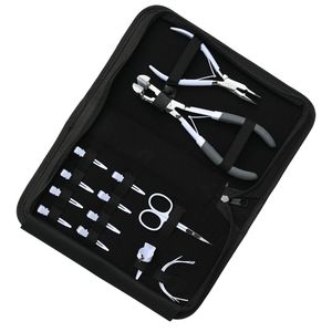 Kit de Alicates para Extensiones de Cabello con Anillo Divisor, Pequeño Recortador Profesional, Clips Plateados, Agujas para Trama Cosida a Mano, Rizador - Product Image 1