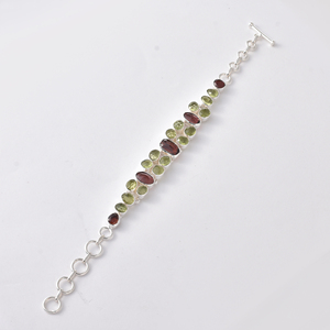 Pulsera de Plata 925 para Mujer, con Diseño de Piedras Preciosas Multicolores, Cómoda de Usar - Product Image 3