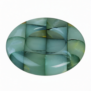 Heavy Duty Marble Made <b>Ashtray</b> For Hotel Decoration Modern Luxury High-End Design Patchwork Blue Greenish Onyx <b>Ashtray</b> - Product Image 1