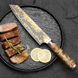 Couteau à découper en cuivre damas de qualité supérieure avec lame allongée et manche en bois pour une découpe précise de la viande - Product Image 2