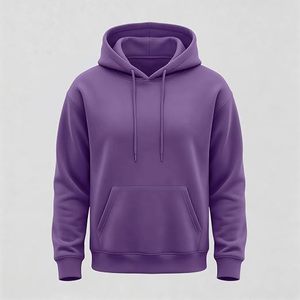 Sweat-shirt à capuche pour homme, couleur unie, coupe classique, tricoté, décontracté, avec poche - Product Image 1