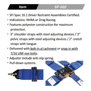 Conjunto de Arnés de Seguridad SF-502, Certificado SFI 16.1, Arnés de Carreras de 5 Puntos con Sistema de Desenganche Rápido, Suministro al por Mayor de Marca OEM ODM - Product Image 5