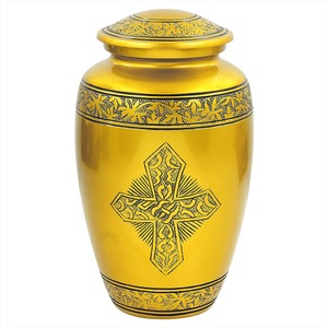 Urne traditionnelle en métal décorative pour table, vase de présentation - Product Image 4