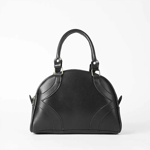 Bolso de Mano Clásico de Media Luna para Mujer, en Cuero Genuino, con Asa Redonda y Cierre de Cremallera, Diseño Elegante para Uso Diario - Product Image 1