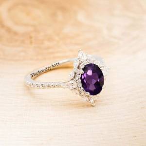Anillo de Plata de Ley 925 con Amatista Natural, Piedra de Nacimiento de Febrero, Joyería con Gema Púrpura, Hecho a Mano, Anillo de Aniversario - Product Image 2