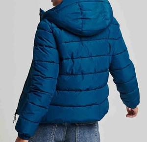 Women's Red Woven PVC Quilted Puffer Jacket Full Sleeve Hooded <b>Zipper</b> Closure Solid Color <b>Waterproof</b> Heated Eco-Friendly Winter - Product Image 2