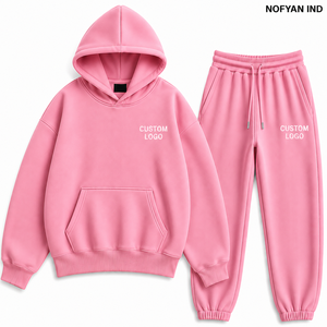 ชุดฮู้ดดี้แทรคสูท NOFYAN IND แบบยูนิเซ็กซ์ สีส้มล้วน ผ้าฝ้ายเนื้อหนา สไตล์ฮิปฮอป ทรงหลวม ความยาวเต็มตัว มีเชือกผูก - Product Image 5