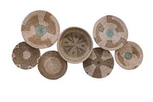 Décoration murale en jonc de mer écologique, macramé fait main, plaque suspendue en fibres naturelles tissées, taille personnalisée, moderne, multi-pièces pour la maison - Product Image 4