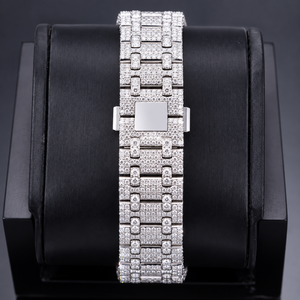 Montre chronographe automatique de luxe pour homme, acier inoxydable, carrée, 41 mm, analogique, quartz, sertie de diamants, boucle à fermoir, usage quotidien - Product Image 4
