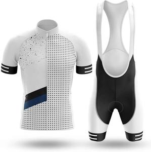 Ensemble de maillot de cyclisme unisexe personnalisé sublimé, coupe ajustée, léger, coupe-vent, 100% polyester, avec cuissard, cadeau pour cyclistes - Product Image 1