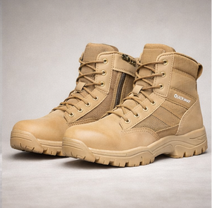 Bottes de patrouille en cuir à lacets pour hommes QUICK WAY INDUSTRIES, chaussures de travail robustes pour l'extérieur, taille US 8 - Product Image 2