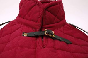 Protector de cuello medieval acolchado hecho a mano, gorgeta de algodón rojo, armadura de caballero, recreación histórica, Navidad, Halloween, Pascua - Product Image 6