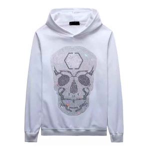 Superior Quality Men's Rhinestone Solid Hoodie Sparkling Design Soft 100% Cotton Fabric Oversized Fit Winter Street Fashion - Product Image 4