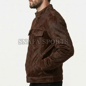 Apparel Clothing Casual Autumn Wear Outdoor Wear Zipper Closure Hair on <b>Leather</b> <b>Jackets</b> Online Best Cowhide <b>Men</b> <b>Leather</b> <b>Jackets</b> - Product Image 5