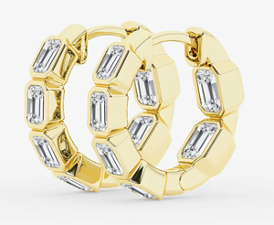 <b>Hoops</b> Earrings Diamond Earrings Gold and <b>Silver</b> Earrings Lab Grown Diamonds Earrings <b>Hoops</b> Fine Jewelry for Women - Product Image 5