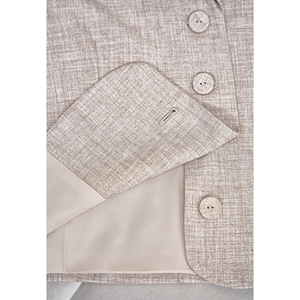 Conjunto de 2 Piezas para Mujer, Color Beige, Estilo Casual, Chaleco Corto Entallado, Manga Corta, Botones, Poliéster, Spandex, Antiestático, ZELDA - Product Image 5
