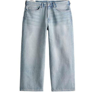 Jean en denim premium pour homme, design personnalisé, coton extensible, streetwear, coupe slim droite, délavé, automne, haute qualité, lourd - Product Image 1