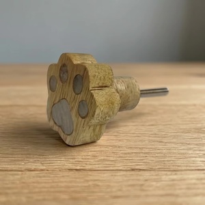 Resin <b>Wood</b> Modern Paw Print Cabinet Knob & Furniture <b>Handle</b> Eco-Friendly Durable Design for Kitchen Cabinet Drawer - Product Image 6