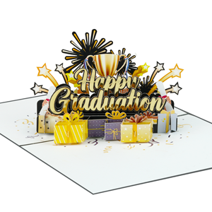 Tarjeta de Felicitación 3D Pop-Up de Graduación, Hecha a Mano, con Temática de Celebración, Tarjeta de Regalo de Felicitación, Suministro al por Mayor - Product Image 2